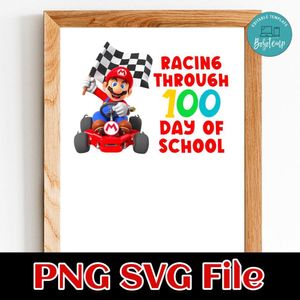Racing Through 100 Days PNG SVG file template