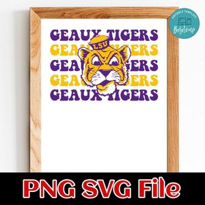 LSU GEAUX TIGERS PNG SVG file template