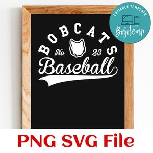 Bobcats Baseball Team SVG Customizable