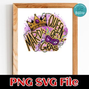 Queen of mardi grass PNG file template
