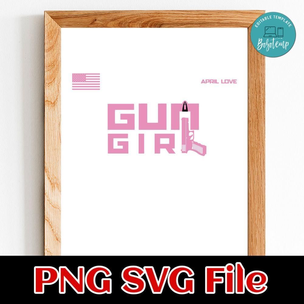 Gun girl Customer Request PNG file template