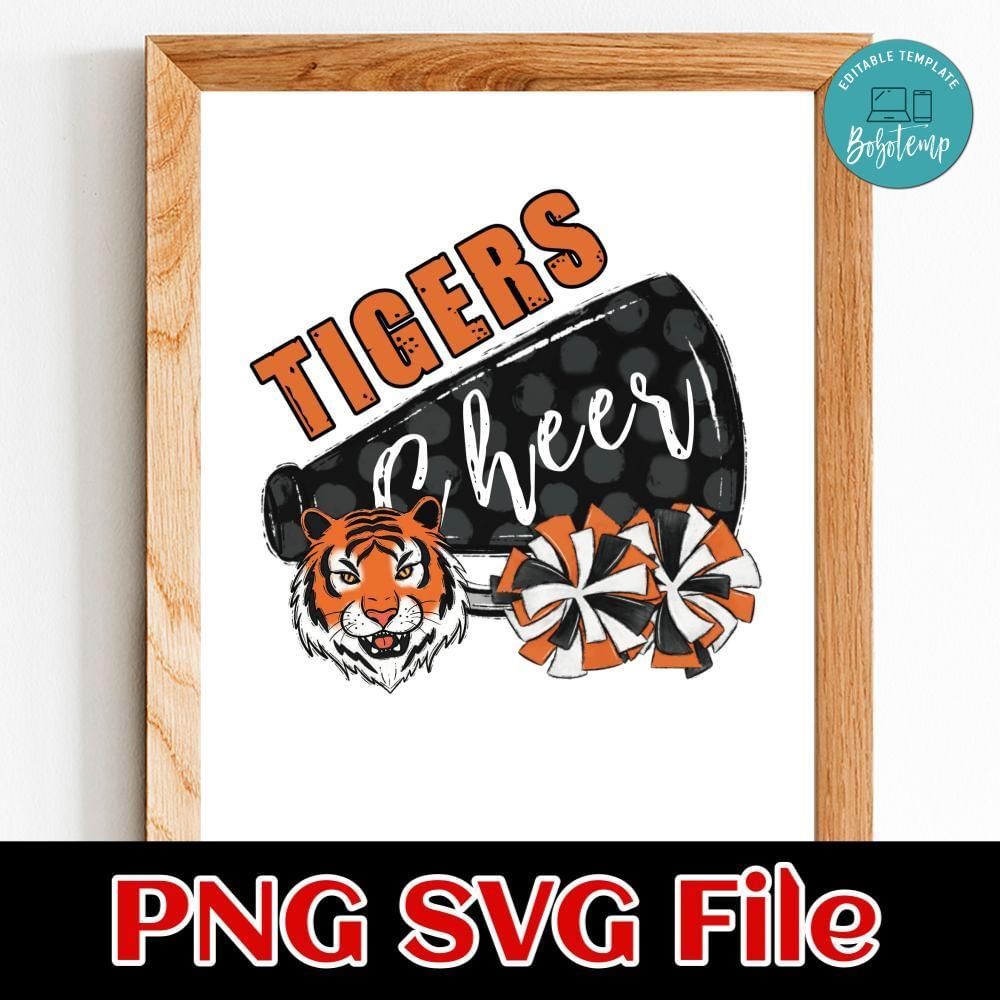Tigers Cheer Mascot Customer Request PNG file template