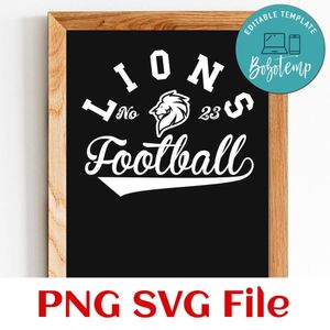 Lions Football Team SVG Customizable