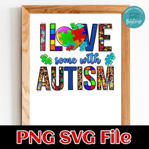 I Love Someone With Autism PNG design template
