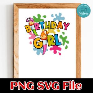 Art Birthday Girl 2 Customer Request PNG file template