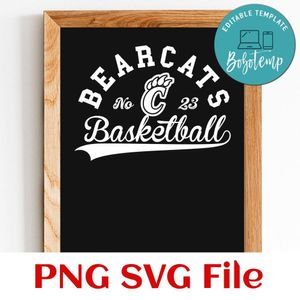 Bearcats Basketball Team SVG Customizable