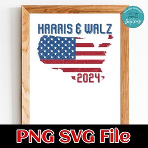 Harris And Walz 2024 Election SVG PNG Customizable Instant Download