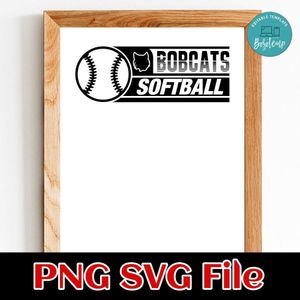 Bobcats Softball SVG design template