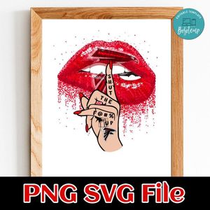 Atlanta Falcons Lip Shut The Fuck Up PNG Design Template