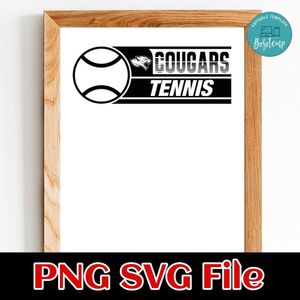 Cougars Tennis SVG design template