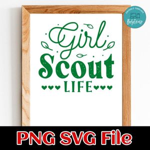 Girl Scout for life SVG PNG Customizable Instant Download