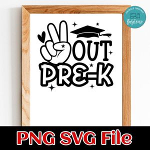 Peace Out Pre K SVG PNG design template