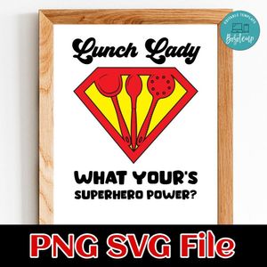 Lunch Lady Superhero PNG SVG file template