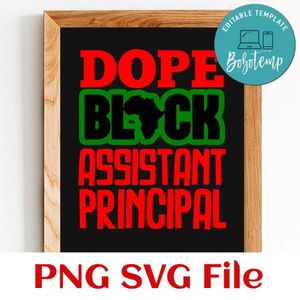 Dope black assistant principal PNG SVG design template
