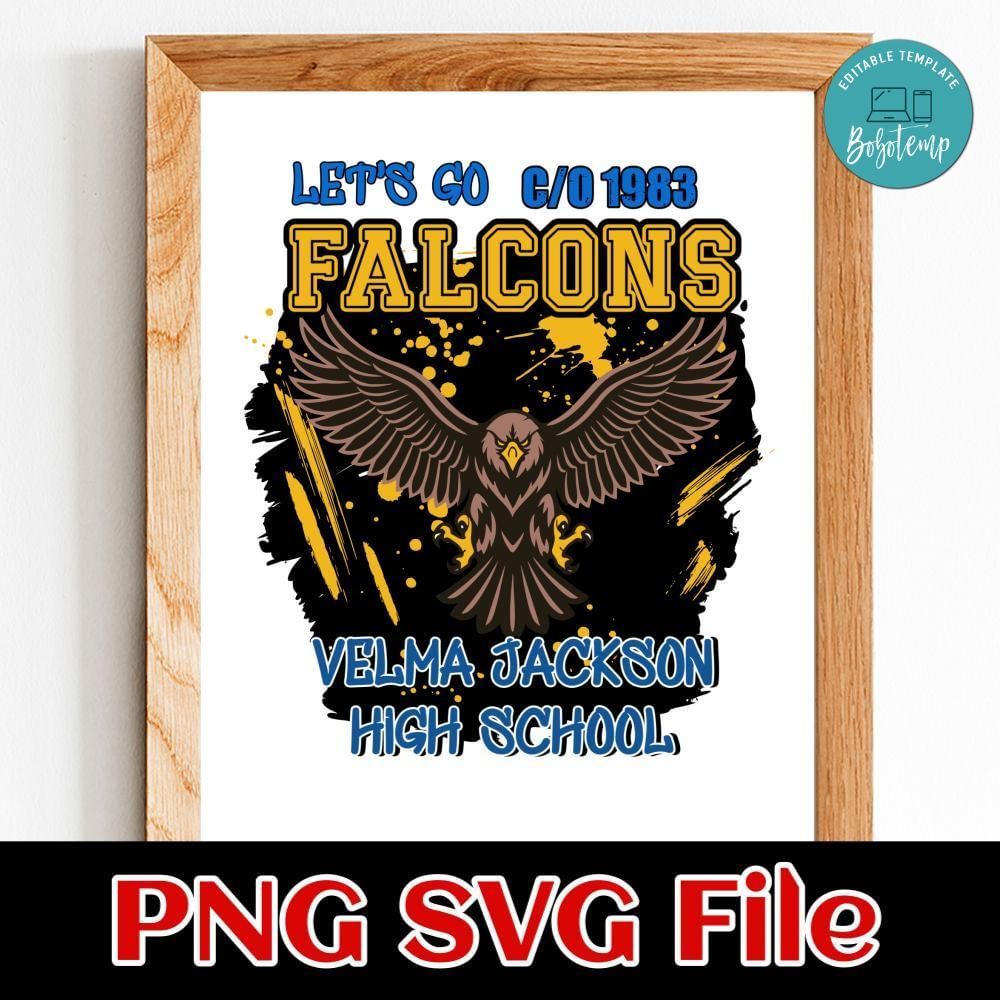 Let's go falcons Velma Jackson high school Customer Request PNG file template