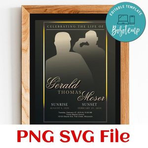 Memories celebrating the life Customer Request PNG file template