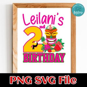 Birthday Luau SVG PNG design template