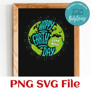 Happy Earth Day PNG SVG design template