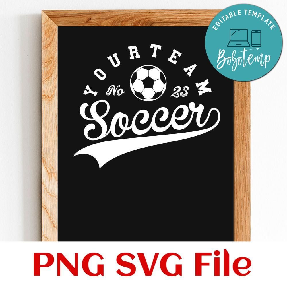 Soccer Team Template SVG Customizable | Bobotemp