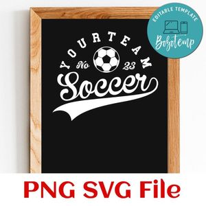 Soccer Team Template SVG Customizable