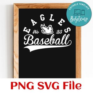 Eagles Baseball Team SVG Customizable