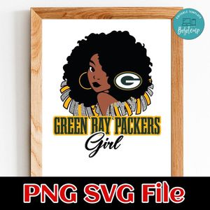 Green Bay Packers girl PNG SVG file template
