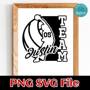 Volleyball Custom Name Team Name and Number SVG design template