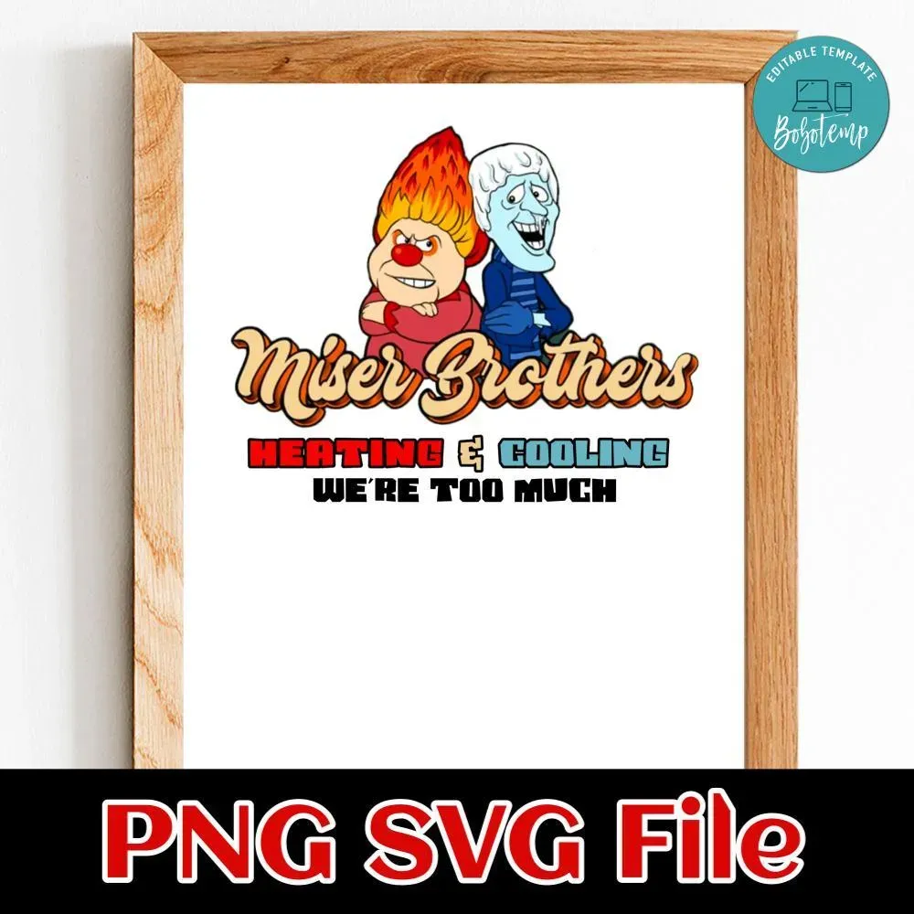 Miser brothers heating and cooling PNG SVG file template | Bobotemp