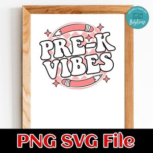 Pre k vibes SVG PNG design template