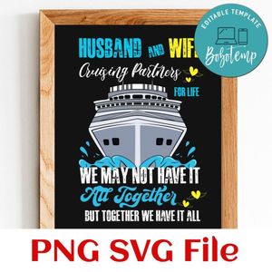 Husband and wife cruising partners for life PNG SVG file template