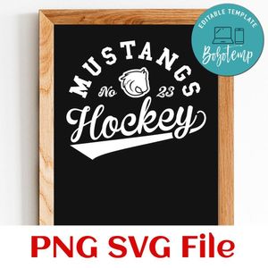 Mustangs Hockey Team SVG Customizable