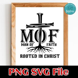 Family of Faith Rooted in Christ PNG SVG Customizable Instant Download