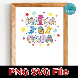 Mama Dada Carebear Customer Request PNG file template