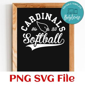 Cardinals Softball Team SVG Customizable