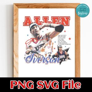 Allen Iverson PNG design template