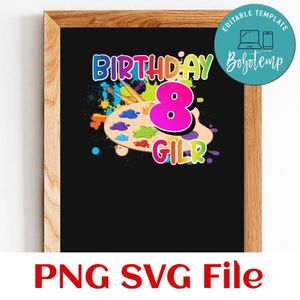 Art Birthday Girl Customer Request PNG file template