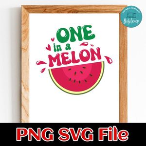 One In A Melon Grandma Watermelon SVG PNG Customizable Instant Download