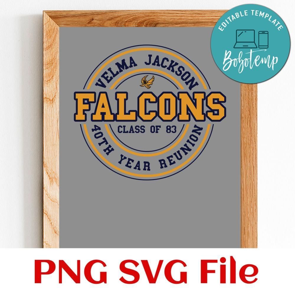 Velma jackson falcons class of 83 40th year reunion Customer Request PNG file template