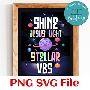 Shine Jesus' Light Stellar SVG PNG design template