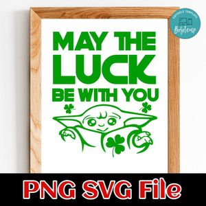 Yoda May the Luck Be With You PNG SVG file template