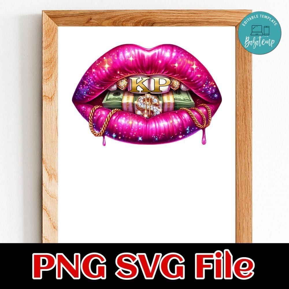 Dollar Bill Lips Customer Request PNG file template