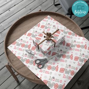 Personalised Home Sweet Home Gift Wrap Customizable
