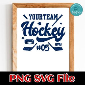 Hockey custom Name and Number PNG SVG design template