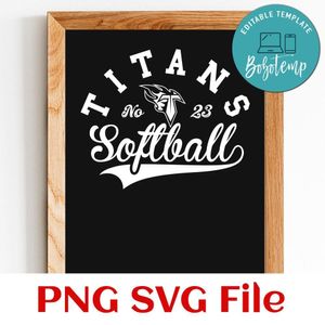 Titans Softball Team SVG Customizable