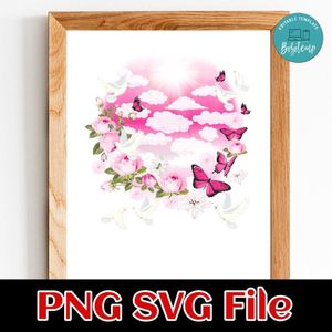 Memorial Rose and dove PNG design template