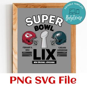 Super bowl lix Customer Request PNG file template