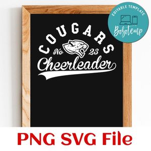 Cougars Cheerleader Team SVG Customizable