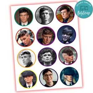 Cillian Murphy Cupcake Toppers Template Printable Instant Download