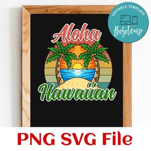 Aloha Hawaiian PNG SVG design template