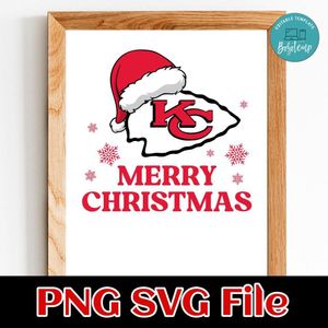 Merry Christmas Kansas City Chiefs PNG SVG Customizable Instant Download